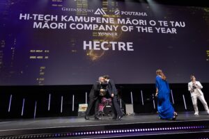 Hectre team accepting Māori Company of the Year at the 2026 NZ Hi-Tech Awards